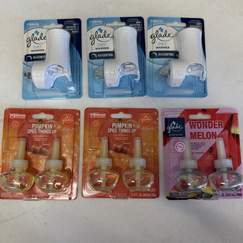 3 Glade PlugIns 2 Pumpkin Spice Things up Wonder Melon Refills Limited Edition
